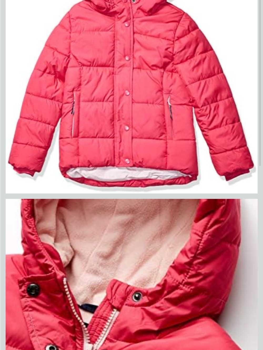 Amazon Essentials Pink Puffer Jacket - Picture 5 of 7